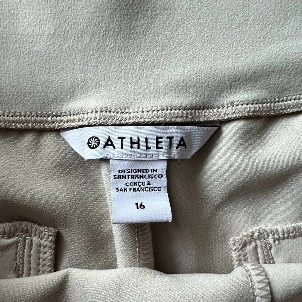 Athleta Endless High Rise Pull on Pants In Abalone Gray Size 16 Elastic Waist